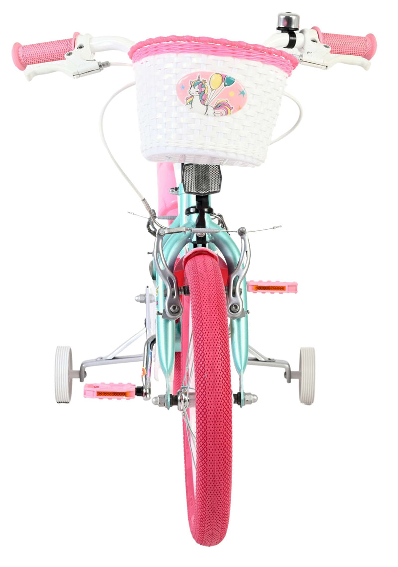 Load image into Gallery viewer, Volare unicorn kinderfiets - meisjes - 16 inch - groen - twee handremmen
