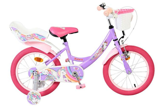 Volare unicorn kinderfiets - meisjes - 16 inch - paars