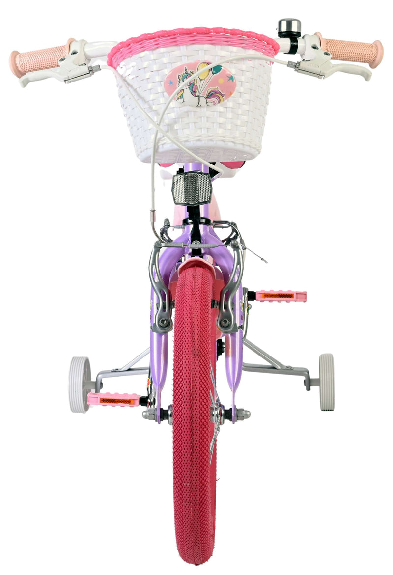 Load image into Gallery viewer, Volare unicorn kinderfiets - meisjes - 16 inch - paars - twee handremmen
