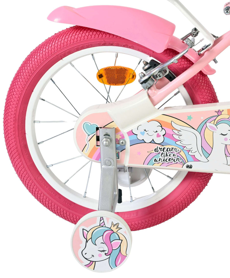 Load image into Gallery viewer, Volare unicorn kinderfiets - meisjes - 16 inch - roze - twee handremmen
