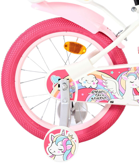 Volare unicorn kinderfiets - meisjes - 16 inch - wit