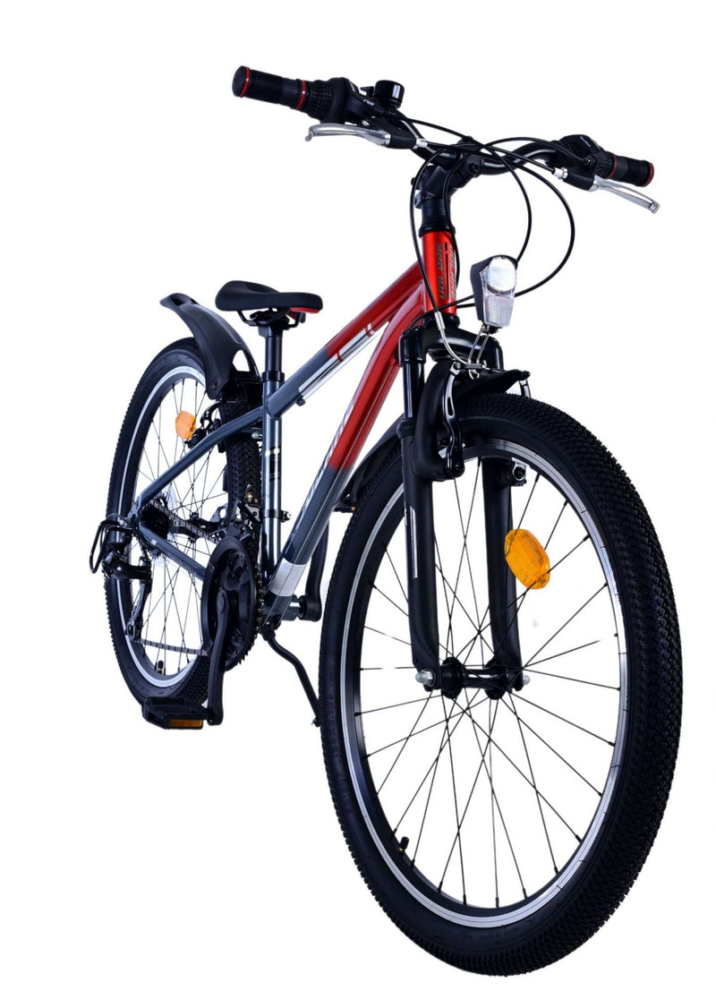 Load image into Gallery viewer, Volare xc race kinderfiets - 24 inch - 21 speed - rood grijs
