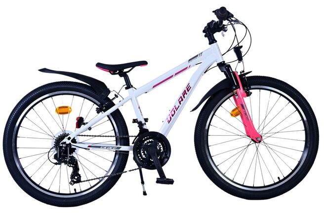 Afbeelding laden in galerijviewer, Volare xc race kinderfiets - 24 inch - 21 speed - wit roze
