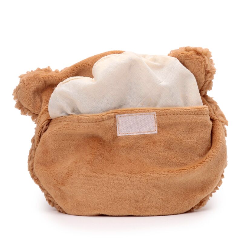 Load image into Gallery viewer, Teddybeer rond pluche magnetron heatpack lavendel tarwe
