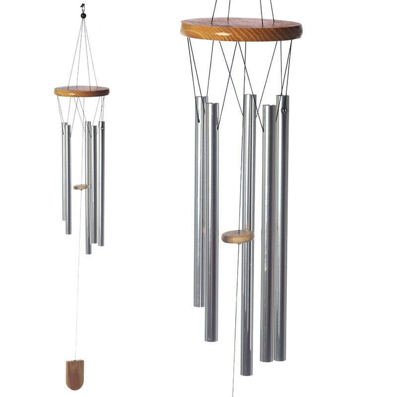 Load image into Gallery viewer, Houten windgong met metalen buizen 88cm
