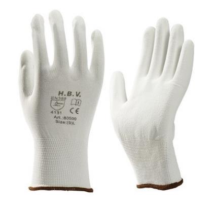 Werkhandschoen pu gecoat wit mt10 | 12 stuks