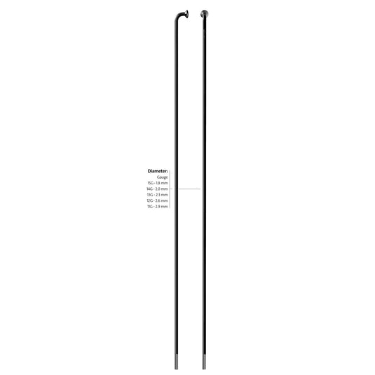 Sapim spaak 13-252 leader rvs zwart zonder nippel (100st)