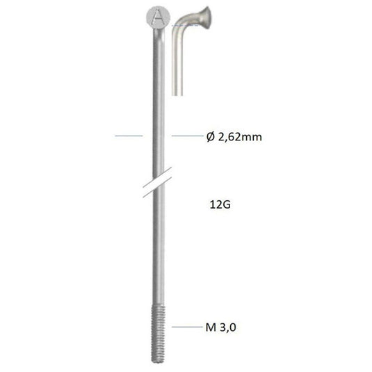 Alpina spaak zink 12-260 zonder nippel zilver (144st)