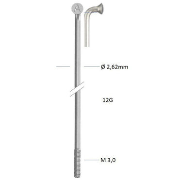 Alpina spaak zink 12-308 zonder nippel zilver (144st)