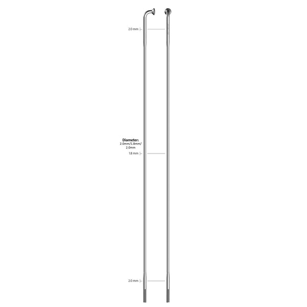 Sapim spaak 14-260L Race RVS zonder nippel (100st)