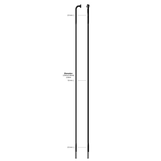 Sapim spaak 14-246l race rvs zwart zonder nippel (100st)
