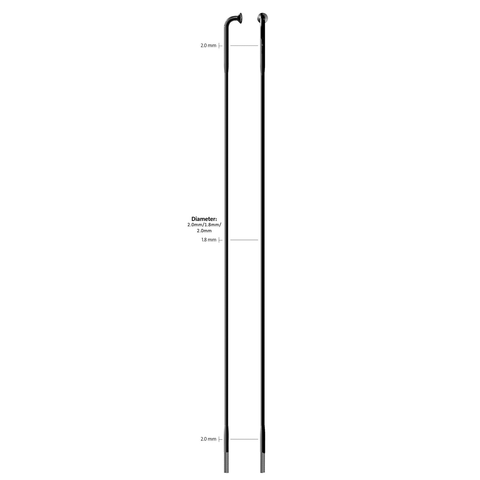 Sapim spaak 14-250L Race RVS zwart zonder nippel (100st)