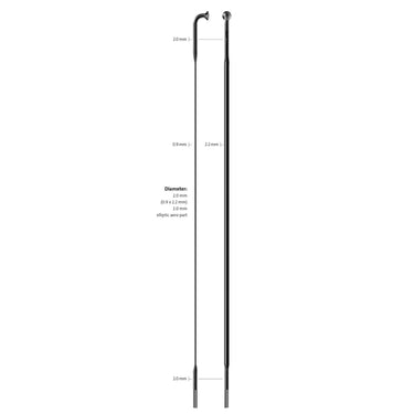 Sapim spaak 14-246 cx-ray plat zwart zonder nippel (100st)