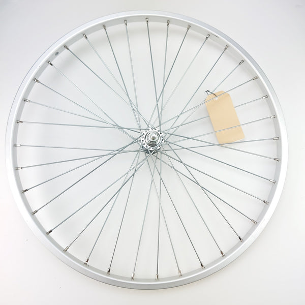 Front wheel 24x 1 3/8 aluminum silver blank