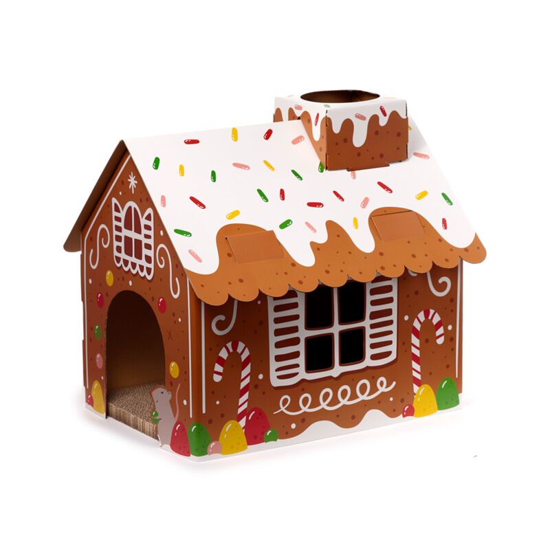 Load image into Gallery viewer, Abi doe-het-zelf kerstmis ginger lane 100% karton kat speelhuisje
