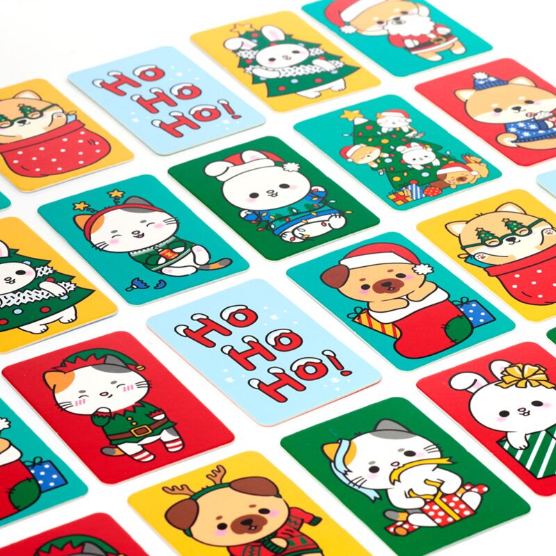 Load image into Gallery viewer, Kerstmis adoramals kids memory kaartset
