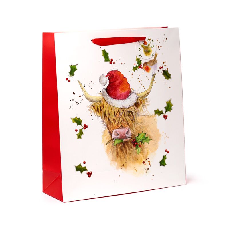 Load image into Gallery viewer, Jan pashley kerstmis highland coo cadeautasje xl
