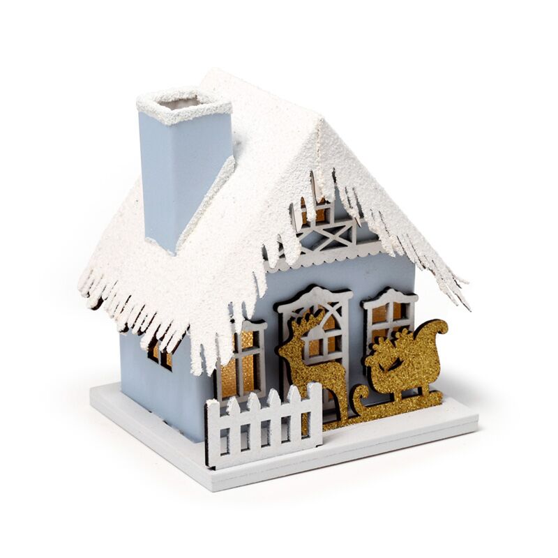 Load image into Gallery viewer, Gouden slee scene kerstmis huis led decoratie
