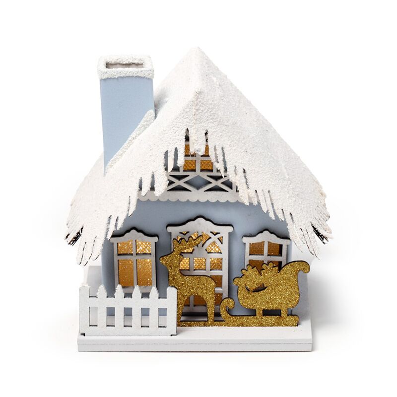 Load image into Gallery viewer, Gouden slee scene kerstmis huis led decoratie
