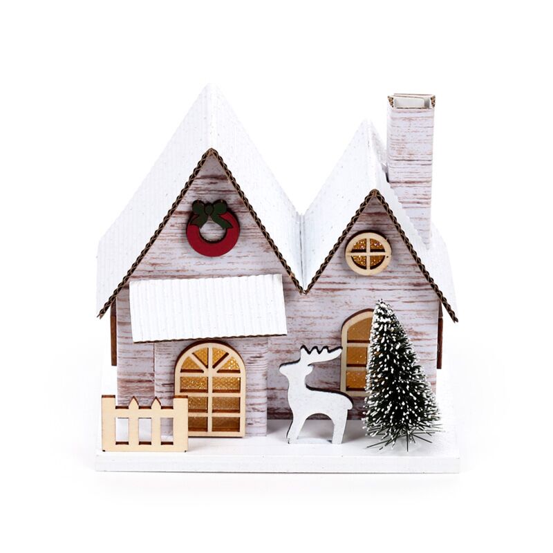 Load image into Gallery viewer, Zilverberk dubbel front kerstmis huis led decoratie
