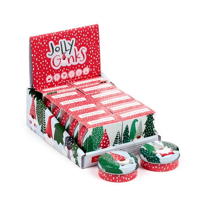 Load image into Gallery viewer, Kersmis gnoom jolly gonk lipbalsem in blik
