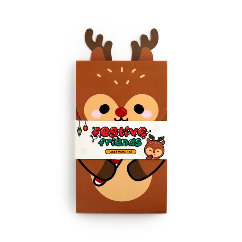 Load image into Gallery viewer, Kerstmis festive friends rudolph flip open memoblok
