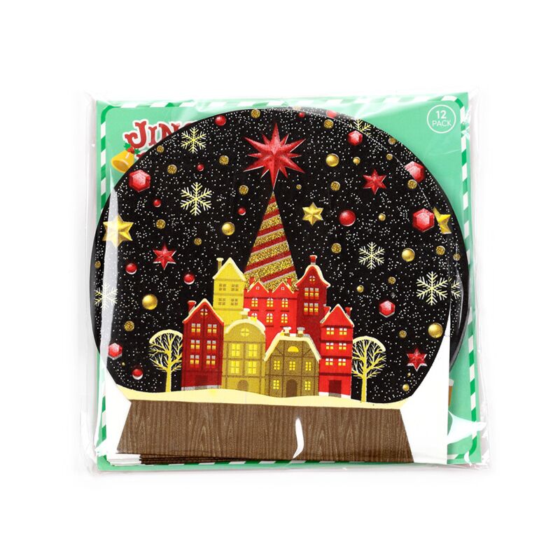 Load image into Gallery viewer, Kerstmis sneeuwbol pak van 12 3-laags papieren feestservetten
