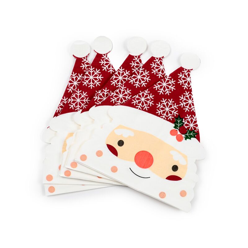 Load image into Gallery viewer, Kerstmis kerstman pak van 12 3-laags papieren feestservetten
