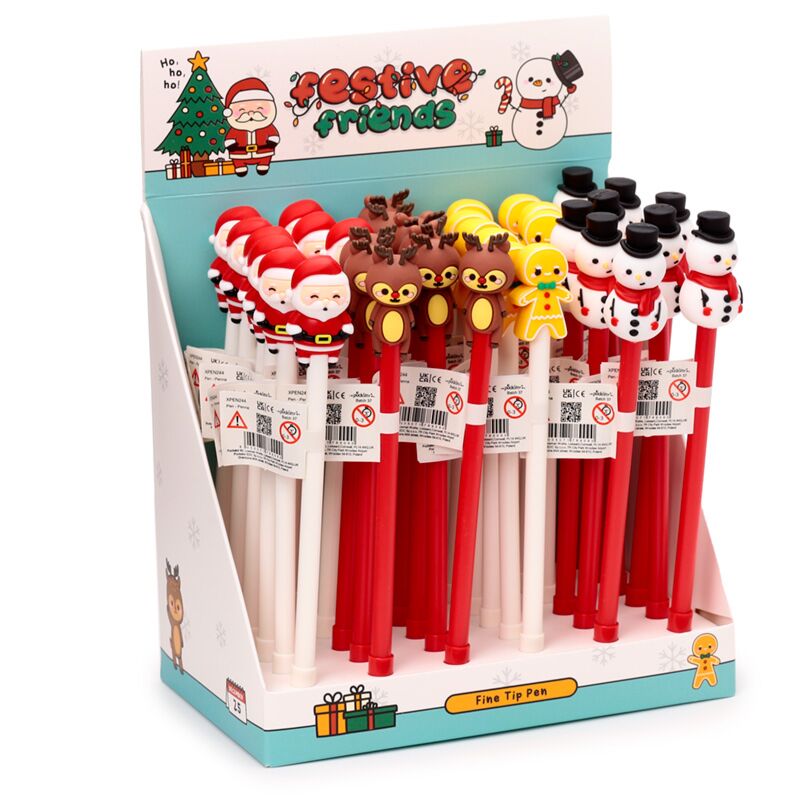 Load image into Gallery viewer, Feestelijke kerstmis fijnschrijver pen - zwart
