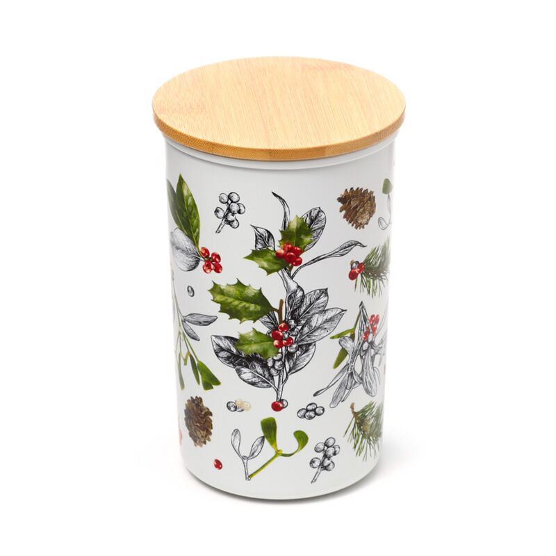 Load image into Gallery viewer, Kerstmis winter botanicals rpet bamboe voorraadpot
