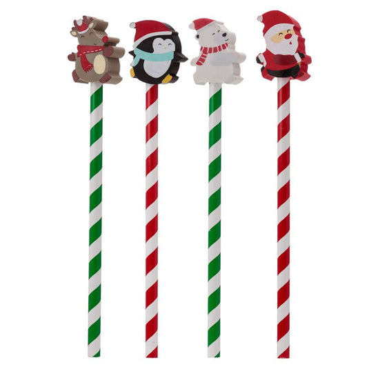 Kerstfiguurtjes - gum potlood