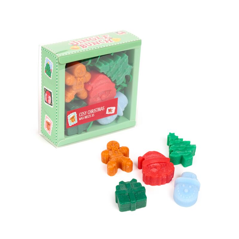 Load image into Gallery viewer, Jingle kerstmis set van 5 gevormde waxmelts
