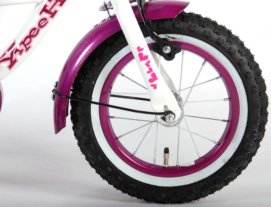 Volare Heart Cruiser Kinderfiets - Meisjes - 12 inch - Wit Paars