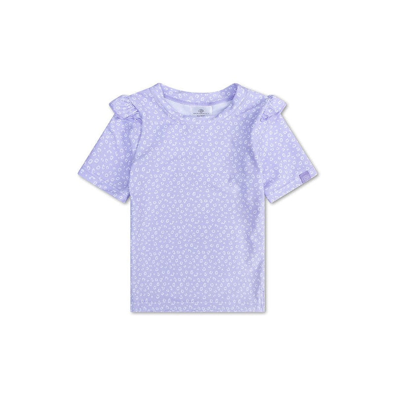 Load image into Gallery viewer, Leopard | lila uv zwemshirt met korte mouwen
