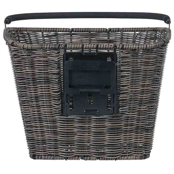 Load image into Gallery viewer, Basil Bremen Rattan Look KF - fietsmand - voorop - donkerbruin
