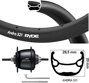 Kgs achterwiel 28 inch (622) velg zwart nexus 7 rollerbrake zw