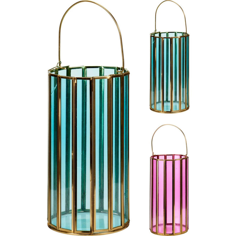 Load image into Gallery viewer, Home styling lantaarn glas 23cm 2 assorti
