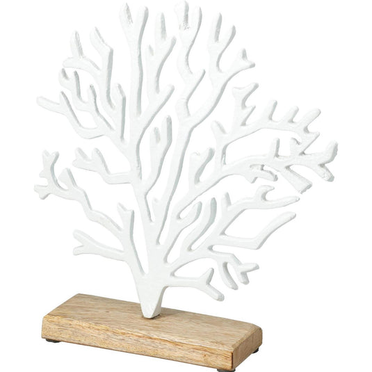 Home styling koraal op voet 24x6x27cm koraal metaal op voet 24x6x27cm