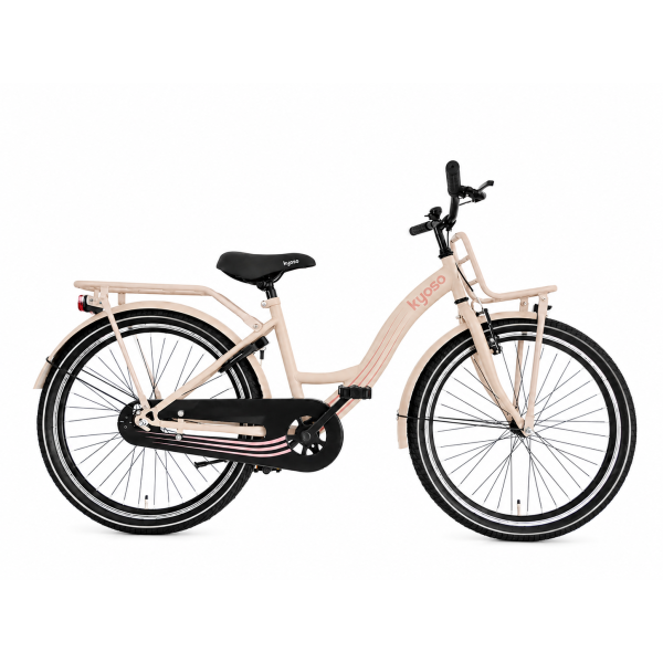 Load image into Gallery viewer, Kyoso kinderfiets blossom mocha 24 inch met remnaaf - mat taupe roze
