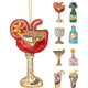 Home styling kersthanger figuren drankfles drankglazen 10cm polyester