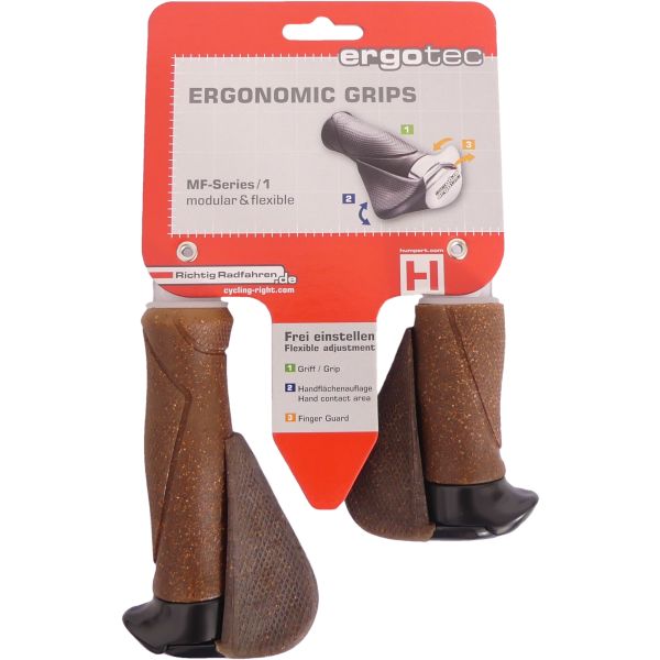 Load image into Gallery viewer, Ergonomische Handvatysteem - 130mm 87mm - Dura kurk Aluminium - Zwart Bruin
