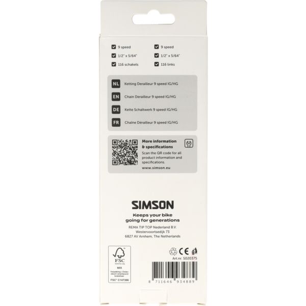 Load image into Gallery viewer, Simson ketting derailleur 9v hg

