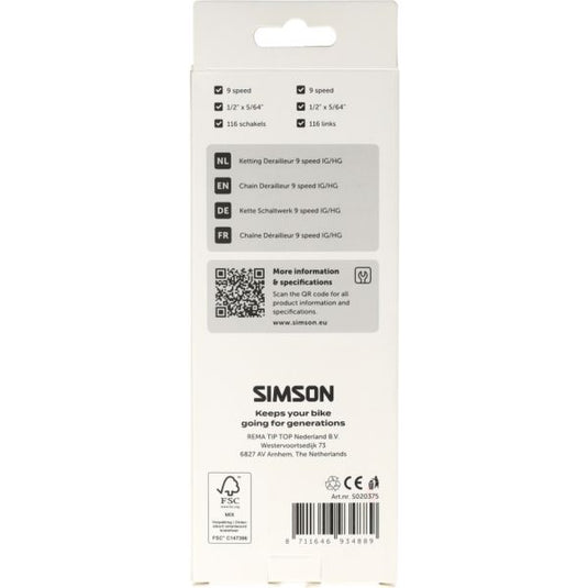 Simson ketting derailleur 9v hg
