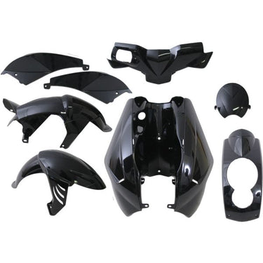 Edge plaatset 8-delig voor peugeot ludix - zwart metallic