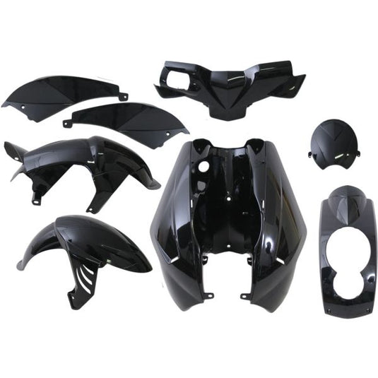Edge plaatset 8-delig voor peugeot ludix - zwart metallic