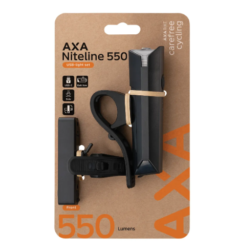 Load image into Gallery viewer, Axa verlichtingsset niteline 550 - usb (op kaart)
