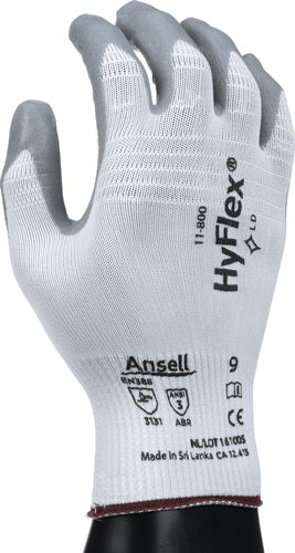 Ansell handschoen | maat 9 wit grijs | en 388 psa-categorie ii | nylon m.nitrilschuim | 12 paar - 11-800-9 11-800-9
