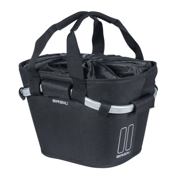 Load image into Gallery viewer, Basil Classic Carry All KF – fietsmand – voorop - zwart
