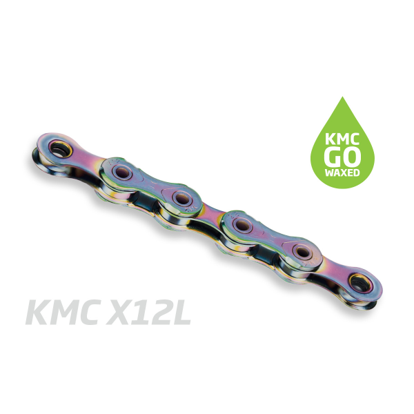 Load image into Gallery viewer, Kmc x12l chain, aur blue 12 compartments 126gl wax
