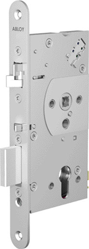 Load image into Gallery viewer, Abloy el560 veiligheidspaniekdeurslot | enkelzijdig krukgestuurd | zelfvergrendelend | skg** | dm80mm | pc72mm | voorplaat rvs 24x235mm afgerond | 12 24v dc | dr 1+2+3+4 - 10013887
